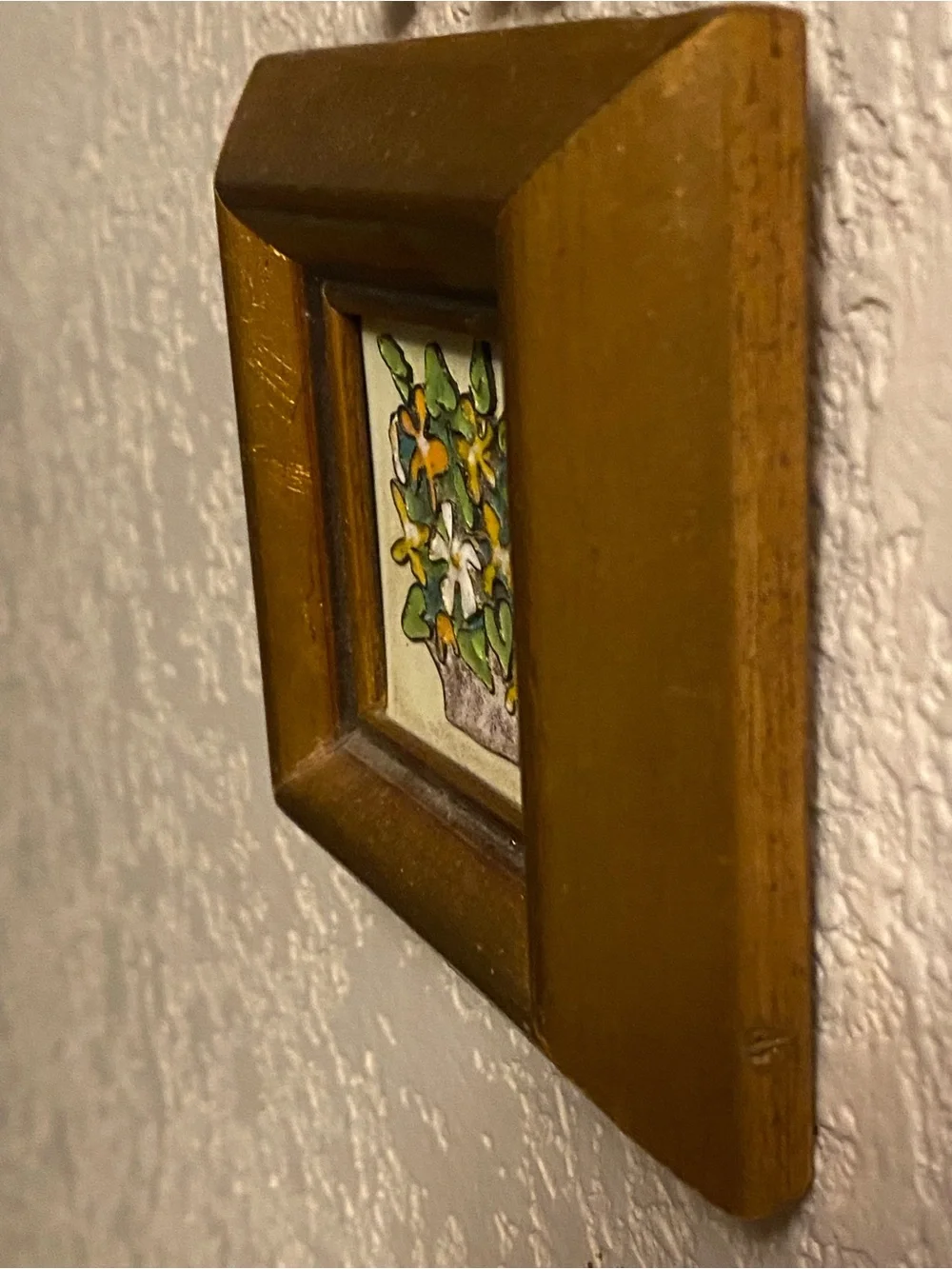 Vintage Miniature Framed Art Print in Gold Tone Frame Flower Boutiquet